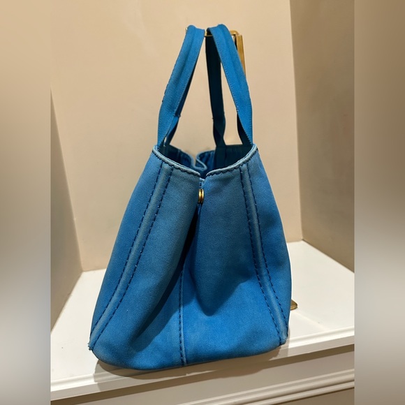 Blue Prada Canapa Large Tote - Picture 6 of 16